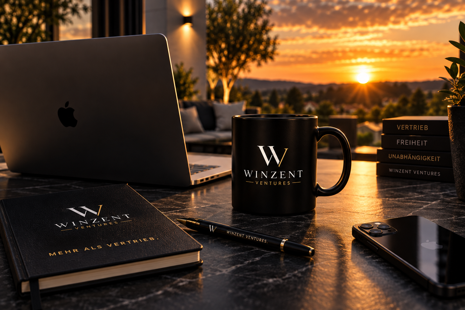 Arbeitsplatz im Abendlicht